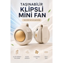 Taşınabilir Klipsli Mini Fan - 3 Kademeli Hız Ayarlı, Sessiz Motorlu, Usb Şarj Edilebilir Bel Ve Yaka Tipi Giyilebilir Vantilatör