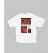 Sasuke Uchiha Naruto Shippuden Baskılı Unisex Oversize Anime Dizi Beyaz