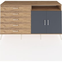 Hyperion Konsol 2 Raflı 5 Çekmeceli 2 Kapaklı 176x44x99 Çam-antrasit/çam Atlas Çam/antrasıt - Atlas Çam