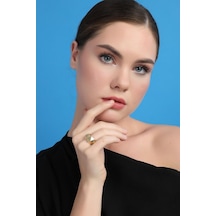 Geometrik Elegance Yüzük 14 Ayar Altın T14454 Renkli