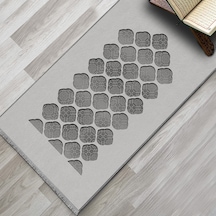 Evaşk Namazlık Dokuma Halı Kaymaz Muslumana Seccade66x113 Gri EVASK812B66