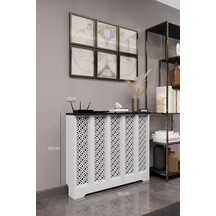 Pera Model, Beyaz Üstü Siyah Renk, 96 Cm Petek Kaplama, Dresuar Beyaz