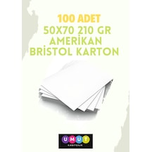 Çözüm Kağıt 100 Adet 50x70 210 Gr Amerikan Bristol Kağıt Karton Bristol Amerikanbristolkarton