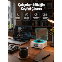 Dekoratif Gece Işıklı Bluetooth Hoparlör Zaman Ve Pil Ekranlı