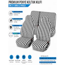 Oto Koltuk Kılıfı Universal Kesim Siyah Beyaz Esnek Penye Kumaş. 1 Takım