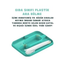 1600ml Lunchbox Tek Katlı 2 Bölmeli Pp Plastik Sefer Tası Yemek Kutusu Turkuaz Bakır