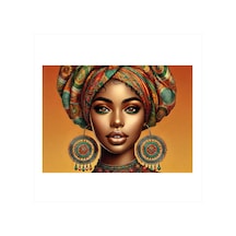 Afrikalı Kadın Portresi Tasarım Ahşap Tablo