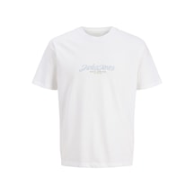 Jack & Jones Erkek Gögüs Logo Baskili Tişört - Tavira - 12281810 Bright White