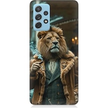 Samsung Galaxy A72 Uyumlu Puro İçen Aslan Desenli Silikon Kılıf