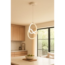 Doruk Beyaz Renk Modern Tasarım Salon Mutfak Hol Beyaz Led Sa... Beyaz