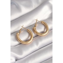 316l Çelik Gold Renk Halka Model Kadın Küpe Çok Renkli