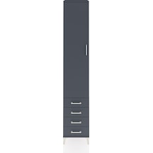 Hyperion Dolap 5 Raflı 4 Çekmeceli Tek Kapaklı 44x44x243 Antrasit-antrasit Antrasit