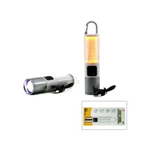 2in1 Kamp - Çok Amaçlı El Feneri Usb Şarjlı Zoom 6 Fonksiyon Işık Doğal - Renkli Askı Mandalı Şarj G Çok Renkli