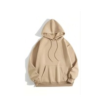 Supplierby 3 İplik Pamuklu Unisex Kapşonlu Sweetshirt - Bej Bej