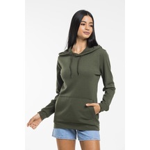 SPR21K55 Kadın Kapş. Kanguru Cepli Sweatshirt