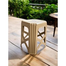 Karatay Orta Boy Plastik Mutfak, Banyo, Balkon Ve Bahçe Taburesi Krem