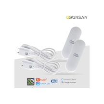 Günsan 2'li Akıllı Wifi Su Kaçağı Dedektörü Kablolu Tuya & Smart Life Uyumlu 2 Adet