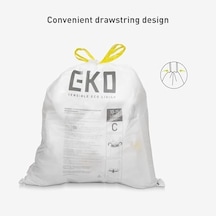 Eko Kolay Dağıtım Rulosu 80 Adet Ekstra Güçlü İpli Küçük Çöp Torbası, 4 Galon Çöp Torbası 10-15l 1 Paket Beyaz, Kod C