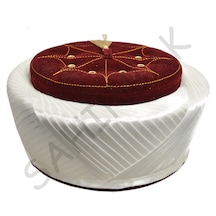 Şahinbak Lüks Yumuşak Sarık,kadife Yumuşak Sarık, Takke, Fes, Cübbe, 55 Cm Bordo