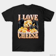 Flood Of Style Peynir'i Seviyorum Komik Yemek Sever Alıntı Tasarım T-shirt Erkekler Kadınlar Için % 100% Pam Çok Renkli
