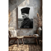 Atatürk Portresi Siyah Beyaz Ev Ofis Mutfak Salon Duvar Dekorasyon Kanvas Tablo