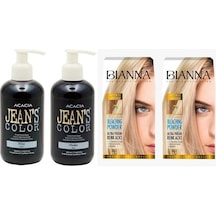 Jean's Color Mor Violet Saç Boyası 250 ml + Mavi 250 ml+ Bianna Açıcı 2 Paket
