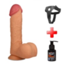 Lilitu Shop 24,5 Cm Belden Bağlamalı Gerçekçi Kalın Dildo Penis - King Sized
