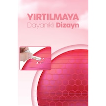 65 Cm Pilates Topu Ve Pompa Seti 155-170 Cm Boy İçin Uygun Dayanıklı Anti-slip Kırmızı
