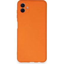 Newface Samsung Galaxy A04 Kılıf Nano İçi Kadife Silikon - Turuncu