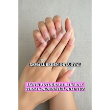 100 Adet Jel Tips Xsmall Beden Orta Oval Protez Takma Tırnak Seti Xsmall