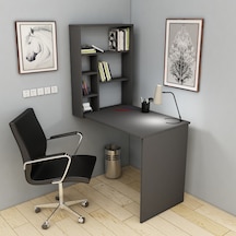 Arnetti Sedir Açılır Kapanır Raflı Çalışma Masası Antrasit