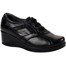 Forelli 57602-G Defne Siyah Kadın Comfort Deri Ayakkabı