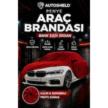 Bmw 520i Sedan Penye Araç Brandası Kumaş Garaj Brandası Oto Koruma Örtüsü Kırmızı