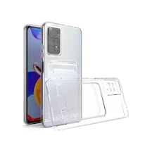 Kilifone - Redmi Note 11s Global Uyumlu - Kılıf Kartlıklı Şeffaf Setra Clear Silikon Kapak - Şeffaf