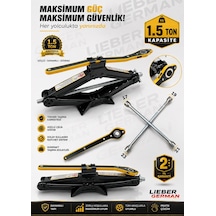 Lieber German Oto Krikosu 1.5 Ton Makas Cırcırlı Araç Kriko + Bijon Anahtarı -cırcır Ve Bijon Anahtarı Set