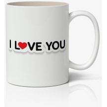 I Love You - Seni Seviyorum Yazılı Baskılı Kupa Bardak Baskılı Kahve Kupa Bardak