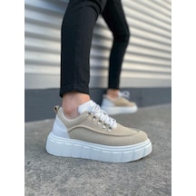Jy010 Cloud Bağcıklı Süet Erkek Günlük Sneaker Ayakkabı Sbt - Krem/beyaz Krem