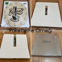 Çocuk Odası Duvar Saati - Epoksi Reçine Kaplamalı - Dinozor Ailesi - 40 Cm Ahşap