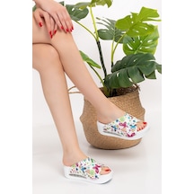 Kelebek Çiçek Desenli Çapraz Açık Airmax Taban Ortopedik Terlik