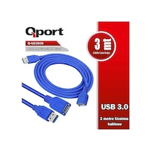 Qport Q-uz3030 Usb 3.0 Usb Uzatma Kablosu 3 Mt-191575