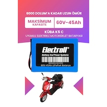 Küba K5 C Uyumlu Batarya Maksimum Kapasite Lifepo4 60v 45ah Elektrikli Motosiklet Bataryası