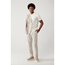 Avva Erkek Bej Yandan Cepli Esnek Kumaşlı Gofreli Pamuklu Lightweight Relaxed Fit Pantolon A41y3202