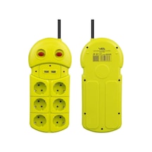 Vea Ve-970usb 2xusb'li 1.5 Metre 6'lı Akım Korumalı Grup Priz