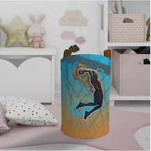 Mekta Home Bebek Ve Çocuk Odası Basketbol Desenli Oyuncak Sepeti Renkli Çok Renkli