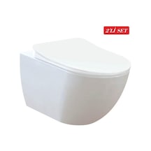 Creavit Free Asma Klozet Fe320.00 + Duck Tp Yavaş Kapanan Kapak 2'li Set Beyaz
