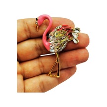 Zarif Flamingo Broş Çok Renkli