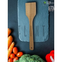 Gürgen Ağacı El Yapımı Tahta Ahşap Spatula Servis Kaşığı 32 Cm