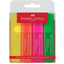 Fosforlu Kalem 4 Lü 1 Paket Textliner Fosforlu Canlı Renkler Kesik Uçlu İşaretleme Kalemi Sarı Turuncu Yeşil Pembe