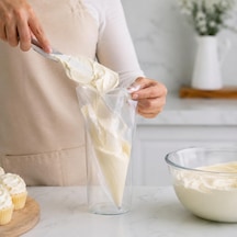 L Boy Tek Kullanımlık Krema Torbası, 50 Adet Şeffaf Pasta Ve Cupcake Süsleme Torbası