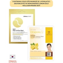 Dermal 3 Katmanlı Gold Göz Maskesi + Limon Özlü Kolajen Maskesi 23 G